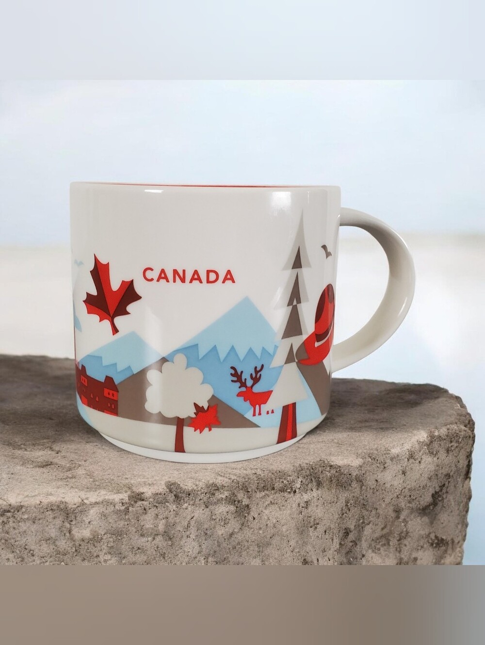 Starbucks Canada You Are Here Collection 14 oz Red Coffee Mug Canada Cup